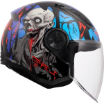 CASCO LS2 OF616 AIRFLOW II ZOMBIE II 22-06 TAGLIA M GLOSS BLACK RED BLUE