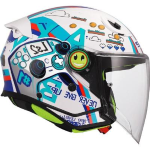 CASCO LS2 OF622 FUNNY II NEXT LEVEL CLOSS WHITE TG. M DEMIJET JUNIOR