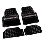 SET 4PZ TAPPETO IN GOMMA  LAMINATO IN PVC NERO