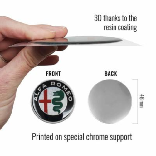 ALFA ROMEO 3D STICKER LOGO COLOR D. 48 MM