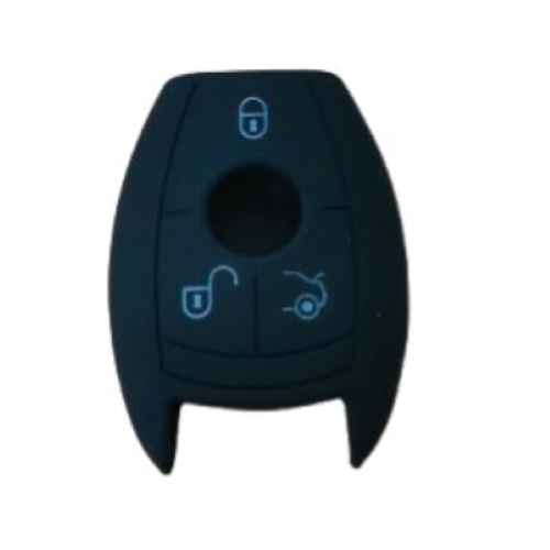 GUSCIO SILICONE NERO PER CHIAVE MERCEDES/SMART 3 TASTI C/TASTO BAULE