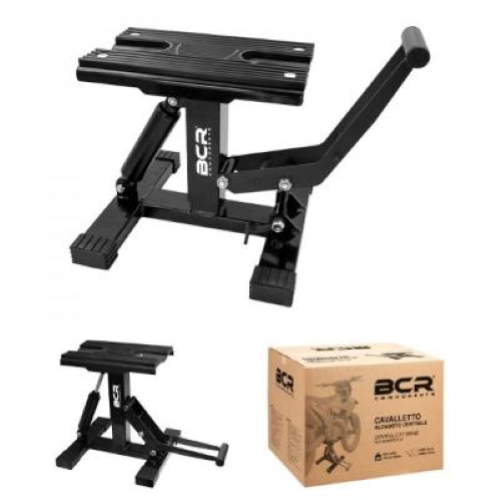 <CAVALLETTO ALZAMOTO MOTOCON PISTONE IDRAULICO DA 25 A 46 CM MAX 135 KG.