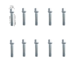 KIT DI 10 BULLONI PER DISTANZIALI CHIAVE DA 17 14x1.5  L. 60mm sferici