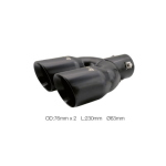 CODOLINO MARMITTA ROTONDO DOPPIO INCLINATO INOX NERO D.63 L. 230mm TRX/92N