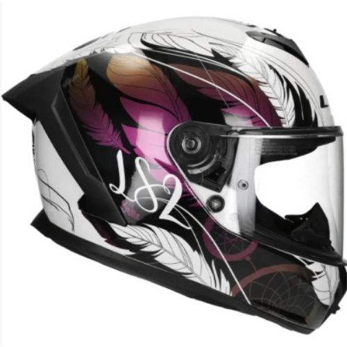 CASCO LS2 FF820 RAPID III BOHO COL GLOSS WHITE BLACK PINK TAGLIA L