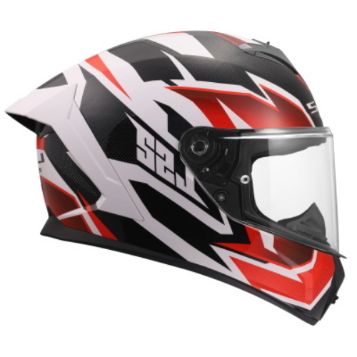 CASCO LS2 FF820 RAPID III XTREM COL GLOSS WHITE BLACK RED TAGLIA M
