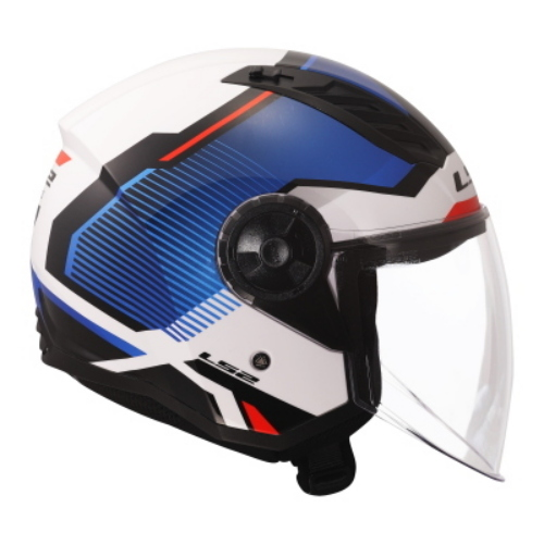 CASCO LS2 OF616 AIRFLOW II SOLAR WHITE BLUE RED-06 TAGLIA XS