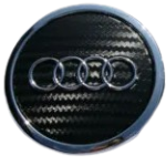 COPRIMOZZO D.68 AUDI A8 FONDO CARBONIO CORNICE E LOGO CROMATO