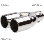CODOLINO MARMITTA ROTONDO DOPPIO INOX D. 37-60 L. 240mm TRX60