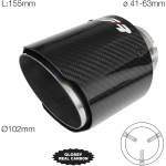 *CODOLINO MARMITTA ROT. DRITTO INOX+CARBONIO D.41-63 L.155mm TRX/96C