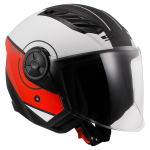 CASCO LS2 OF616 AIRFLOW II COVER MATT WHITE RED TAGLIA XL