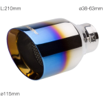 CODOLINO MARMITTA ROTONDO INOX TITANIUM D. 38 - 63 L. 210mm TRX20B