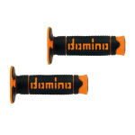 COPPIA MANOPOLE DOMINO OFF ROAD RACING NERO/ARANCIO A260