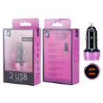 CARICA BATTERIA DA AUTO 2 USB 2,4 A ROSA