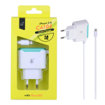 CARICA BATTERIA DA CASA 1 USB 1A C/CAVO X IPHONE 5/6/7 BIA/VERDE