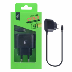 CARICA BATTERIA DA CASA 1 USB 1A C/CAVO DATI XMICRO USB NERO