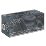 GUANTO NITRILE NERO AJSIA BLACK X100 TG. M CONF. 100PZ (5,5 GRAMMI)