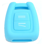 CUSTODIA IN SILICONE CELESTE  PER CHIAVE OPEL DUE TASTI VERTICALI