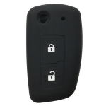 CUSTODIA IN SILICONE NERO PER NISSAN DUE TASTI