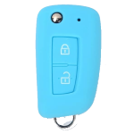 CUSTODIA IN SILICONE CELESTE PER NISSAN DUE TASTI