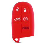 CUSTODIA IN SILICONE ROSSO PER CHIAVE JEEP 5 TASTI C/TASTO PANICO
