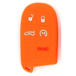 CUSTODIA IN SILICONE ARANCIO PER CHIAVE JEEP 5 TASTI C/TASTO PANICO