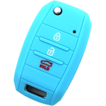 CUSTODIA IN SILICONE CELESTE PER CHIAVE HYUNDAI TRE TAST C/APERTURA BAULE