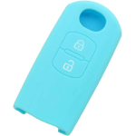 CUSTODIA IN SILICONE CELESTE PER CHIAVE MAZDA DUE TASTI  LAMA ESTRAIBILE 