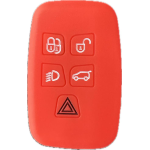 CUSTODIA IN SILICONE ROSSO PER LAND ROVER 5 TASTI