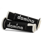 COPPIA MANOPOLE DOMINO ON ROAD RACING NERO/BIANCO A450