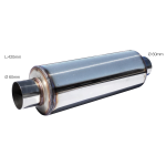 <MARMITTA UNIV. ROTONDA INOX GREZZO USCITA DRITTA D.60 L.420mm ESR1