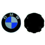 COPRIMOZZO D.68 BMW FONDO NERO/BIANCO/BLU C/SCRITTA CR
