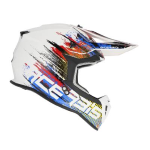 CASCO ACERBIS LINEAR GRAPHIC 22-06 GLOSS WHITE BLUE RED TAGLIA XS