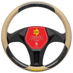 COPRIVOLANTE BRIAR BEIGE/NERO TAGLIA M D. 38<>39cm LOGO GIALLO
