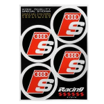 SET 4 PZ STEMMA COPPE RUOTE AUDI SPORT