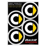 SET 4 PZ STEMMA COPPE RUOTE MERCEDES SMART PUNTO GIALLO