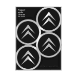 KIT OLD CHROME STICKER 4 LOGHI PER COPPE RUOTE CITROEN NERO