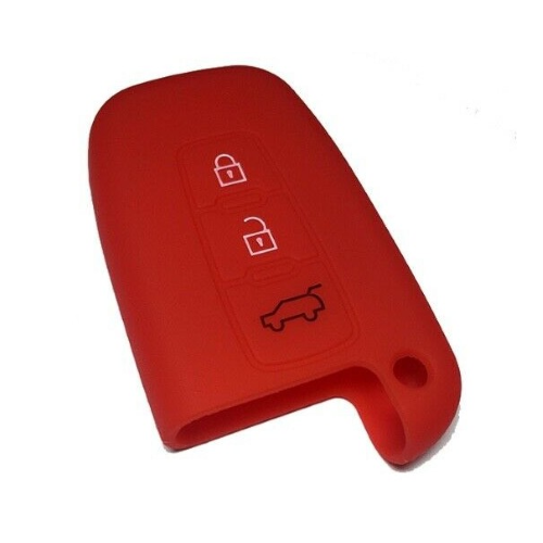 GUSCIO SILICONE ROSSO PER CHIAVE HYUNDAY 3 TASTI C/TASTO BAULE