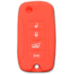 GUSCIO SILICONE ROSSO PER CHIAVE JEEP 4 TASTI