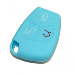 GUSCIO SILICONE CELESTE PER CHIAVE MERCEDES 3 TASTI C/TASTO BAULE