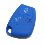 GUSCIO SILICONE BLU SCURO PER CHIAVE MERCEDES 3 TASTI C/TASTO BAULE