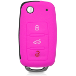 GUSCIO SILICONE FUXIA CHIAVE SEAT/VW 3 TASTI C/T BAULE E SPIA IN ALTO