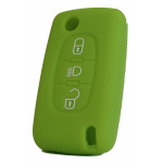 GUSCIO SILICONE VERDE PER CHIAVE CITROEN/PEUGEOT 3 TASTI C/TASTO FARI