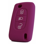 GUSCIO SILICONE VIOLA PER CHIAVE CITROEN/PEUGEOT 3 TASTI C/TASTO FARI