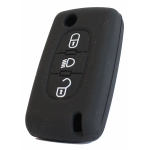 GUSCIO SILICONE NERO PER CHIAVE CITROEN/PEUGEOT 3 TASTI C/TASTO FARI