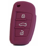 GUSCIO SILICONE AMARANTO PER CHIAVE AUDI 3 TASTI C/TASTO BAULE