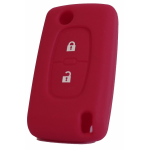 GUSCIO SILICONE ROSSO PER CHIAVE CITROEN/PEUGEOT 2 TASTI