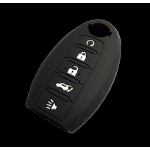 GUSCIO SILICONE NERO PER CHIAVE NISSAN 4 TASTI C/T BAULE + ALLARME