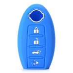 GUSCIO SILICONE CELESTE PER CHIAVE NISSAN 4 TASTI C/T BAULE + ALLARME