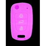 GUSCIO SILICONE VIOLA PER CHIAVE HYUNDAI 3 TASTI C/TASTO BAULE